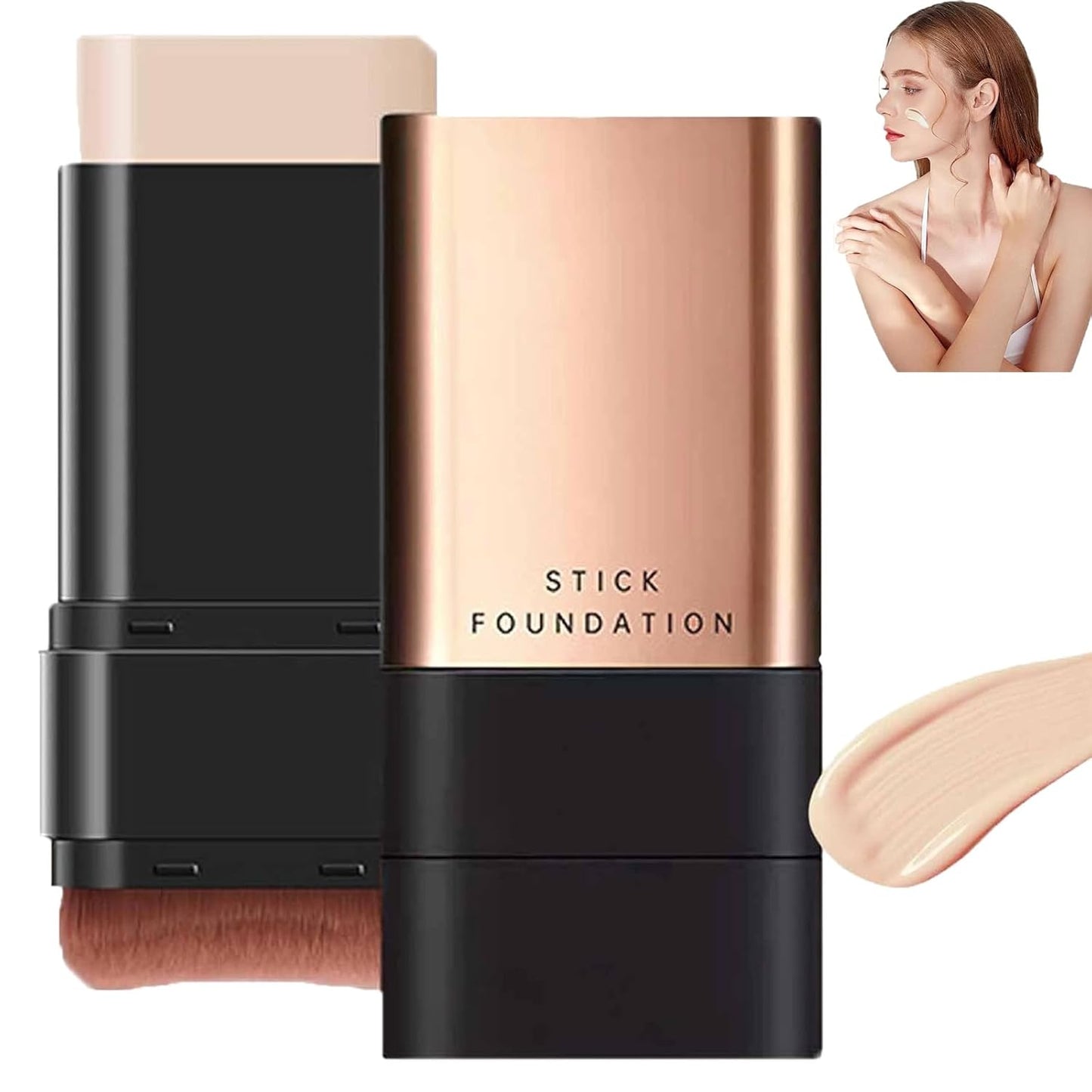 Phantom Bear 2 In 1 Luxury Anti-Wrinkle Foundation Stick With Brush