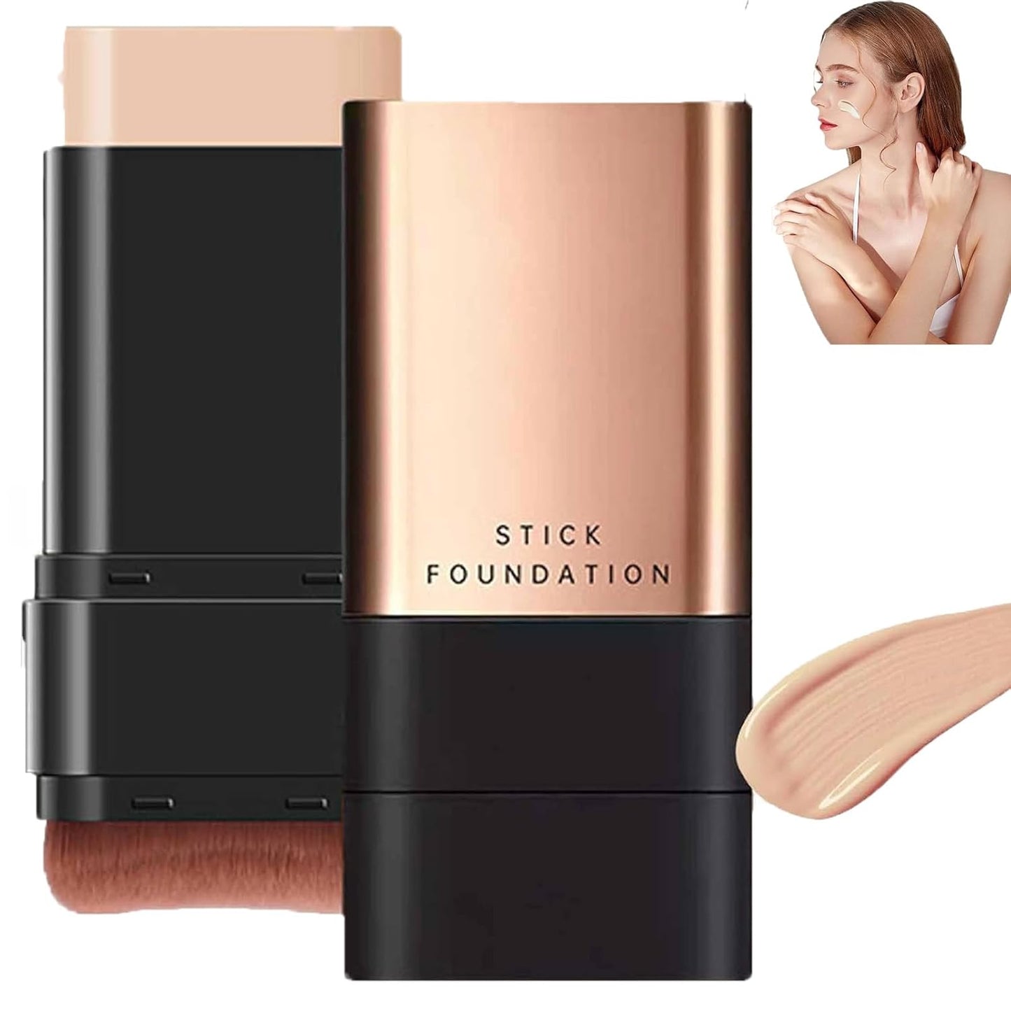 Phantom Bear 2 In 1 Luxury Anti-Wrinkle Foundation Stick With Brush