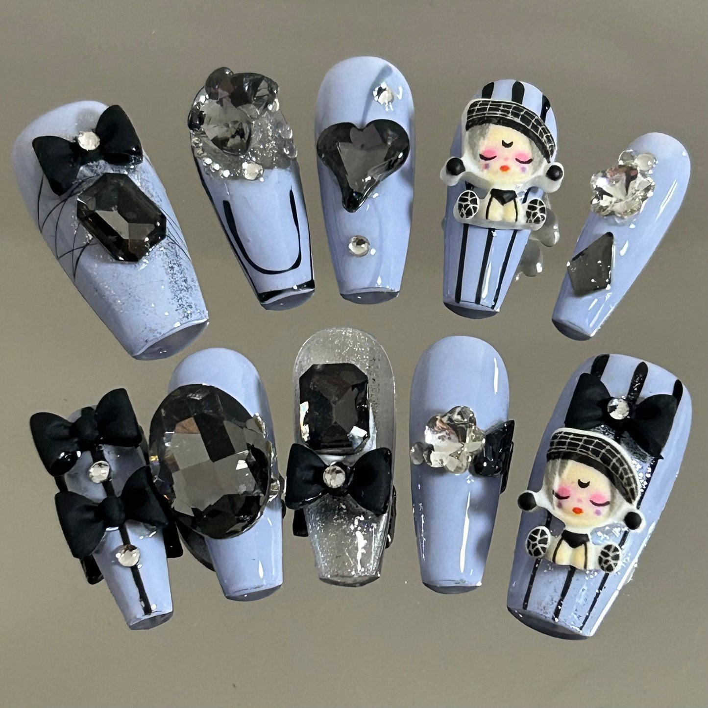 Press On Nail Long Nails Coffin Shape 10Pcs Mask Queen Nepal