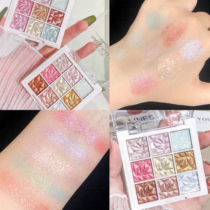 HLLR 9 Colors Eyeshadow Palette Shimmer Glitter