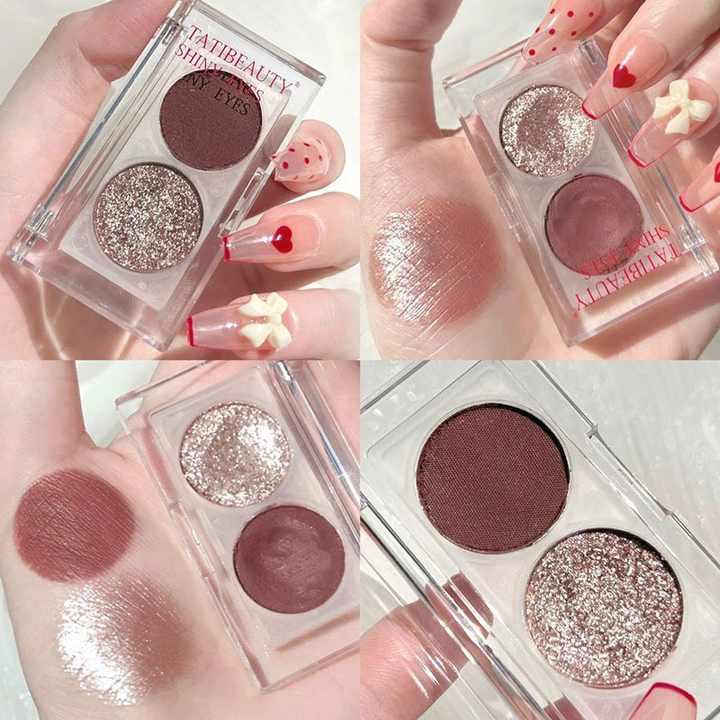 Tati Beauty Two Tone Pearl Glitter Sequins Eyeshadow Palette