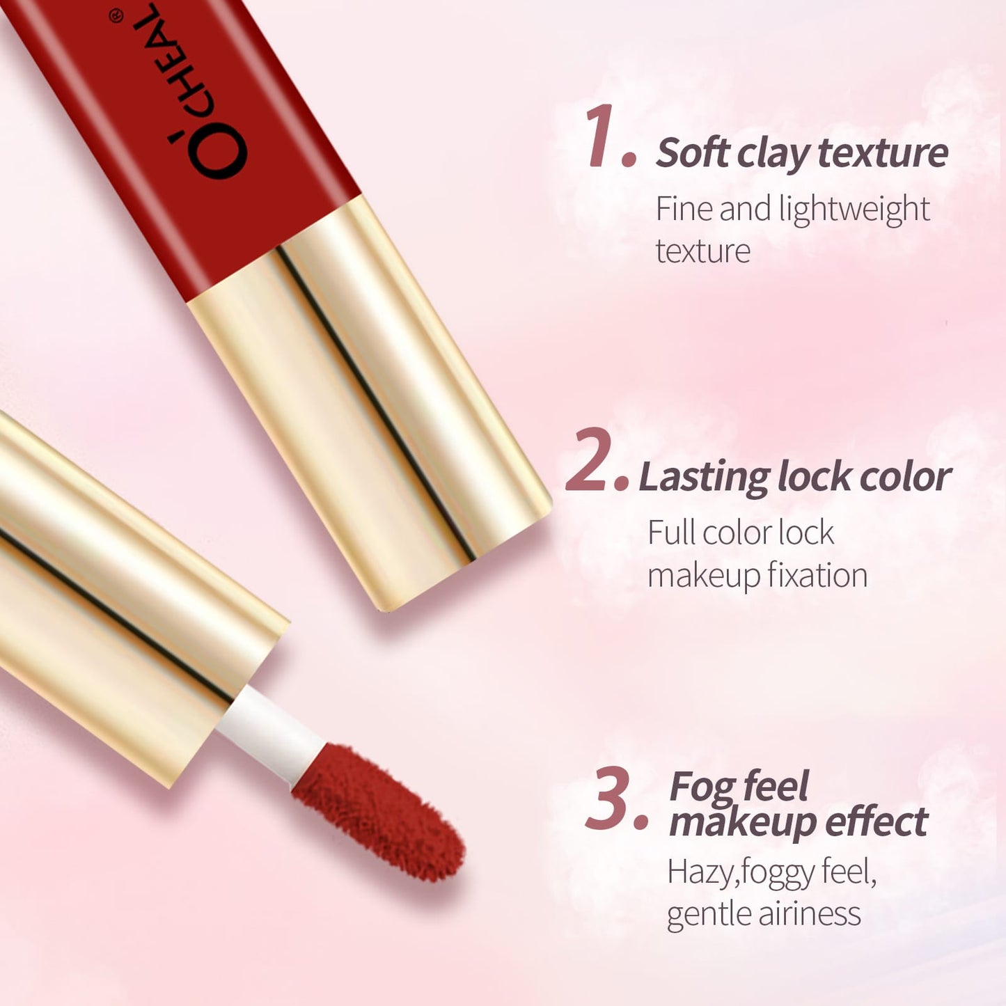 OCHEAL Small Bottle Matte Velvet Waterproof Long Lasting Lip Glaze