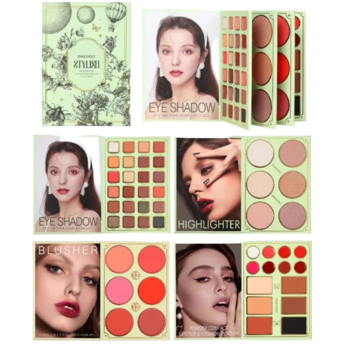 ONEYIOO Stylish 50 Color Eye & Face Palette Makeup Book AZ-220