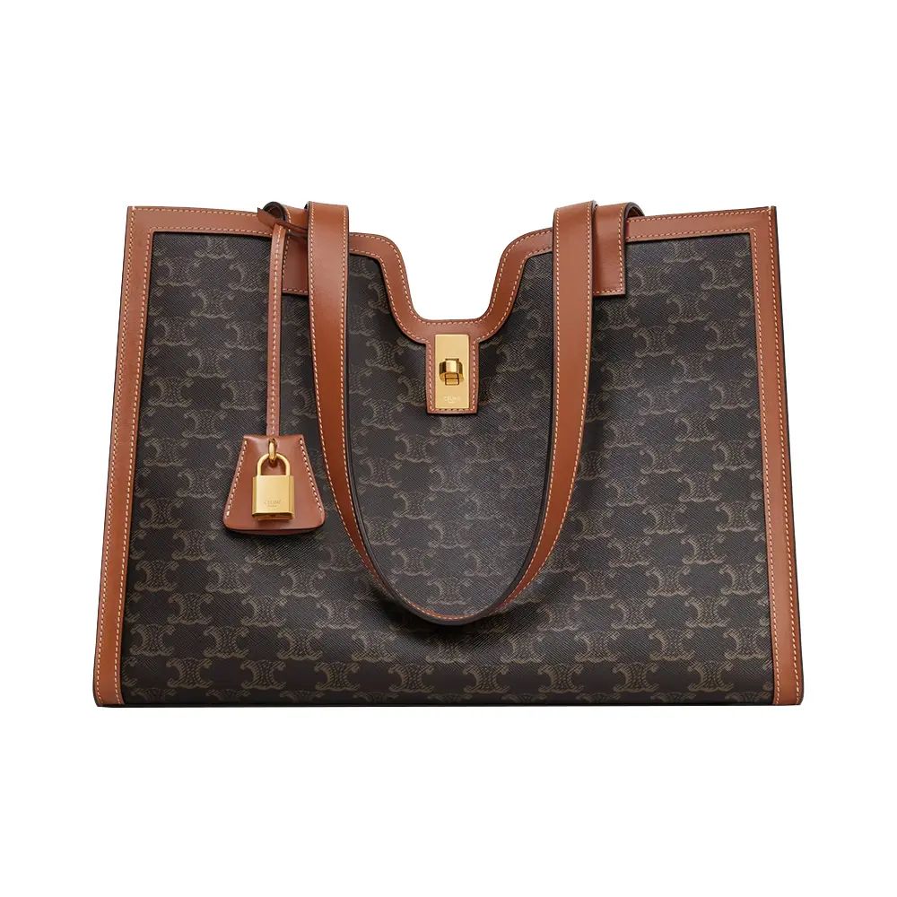 Women's Celine Triomphe Canvas And Leather Tote Bag