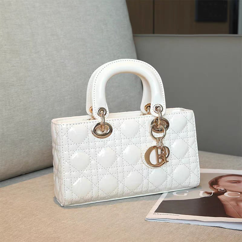 Dior Medium Lady D-Joy Bag In Latte Lambskin With Cannage Stitching