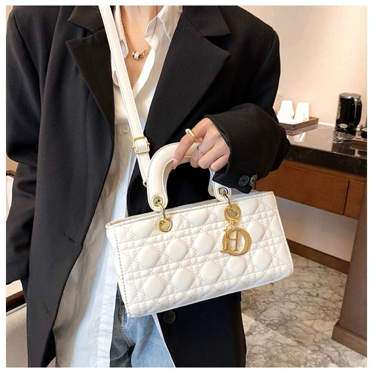 Dior Medium Lady D-Joy Bag In Latte Lambskin With Cannage Stitching