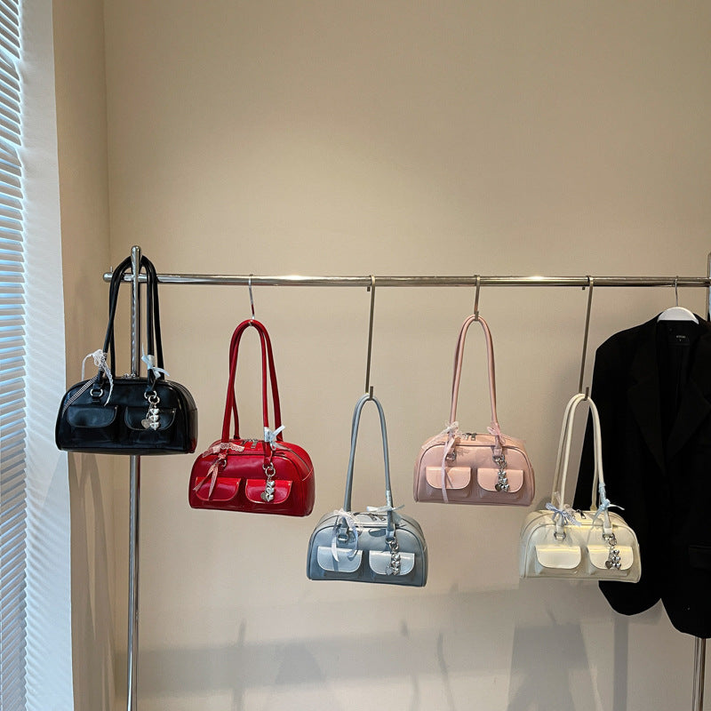 Celebrity Style Bow Korean Niche Versatile Boston Tote Bag