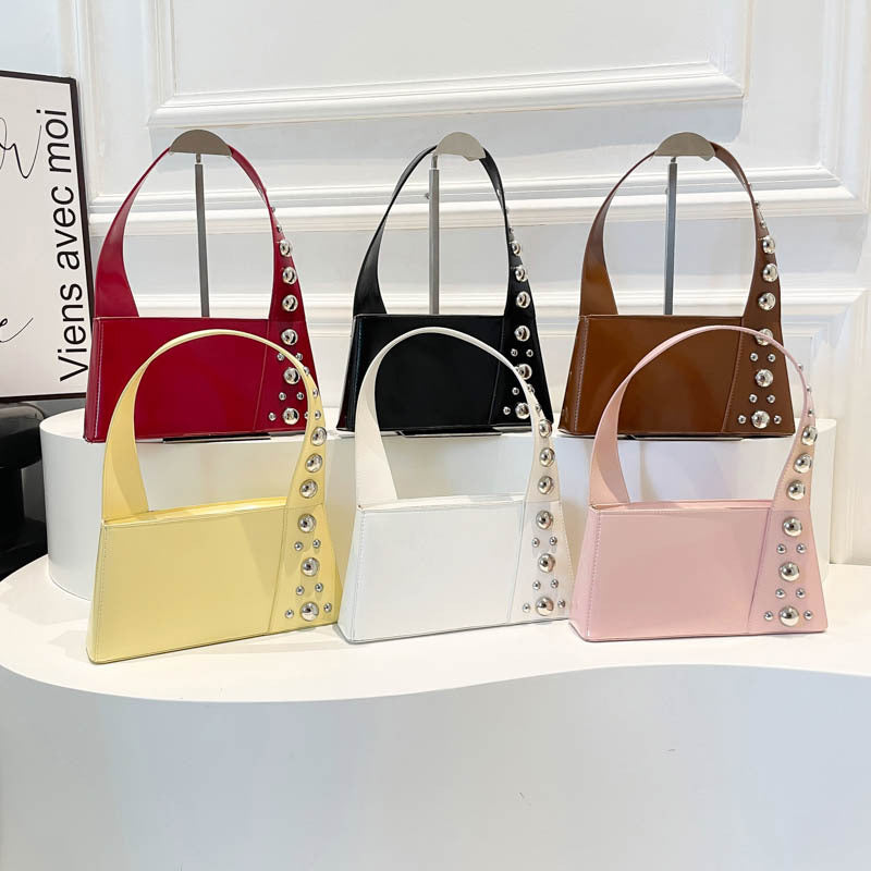 Ladies New Luxury Designer Rivet Shoulder Bag