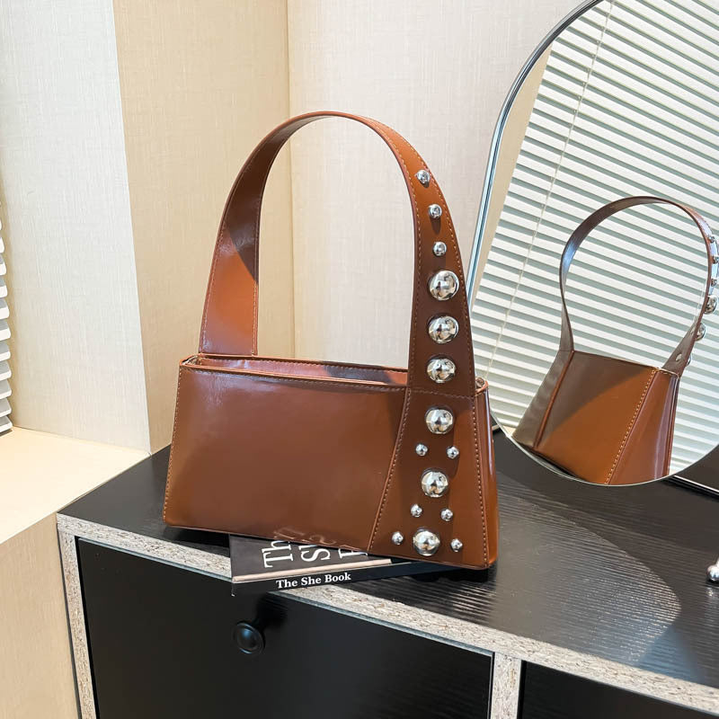Ladies New Luxury Designer Rivet Shoulder Bag