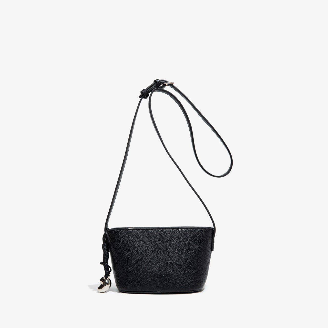 High Quality Simple Lychee Pattern Solid Color Bucket Blue Bag