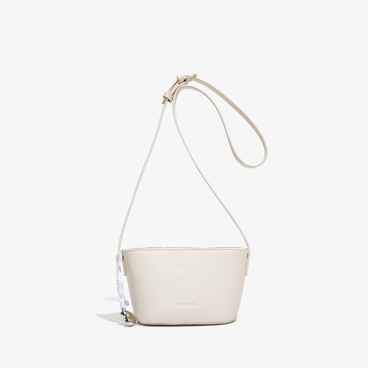 High Quality Simple Lychee Pattern Solid Color Bucket Blue Bag
