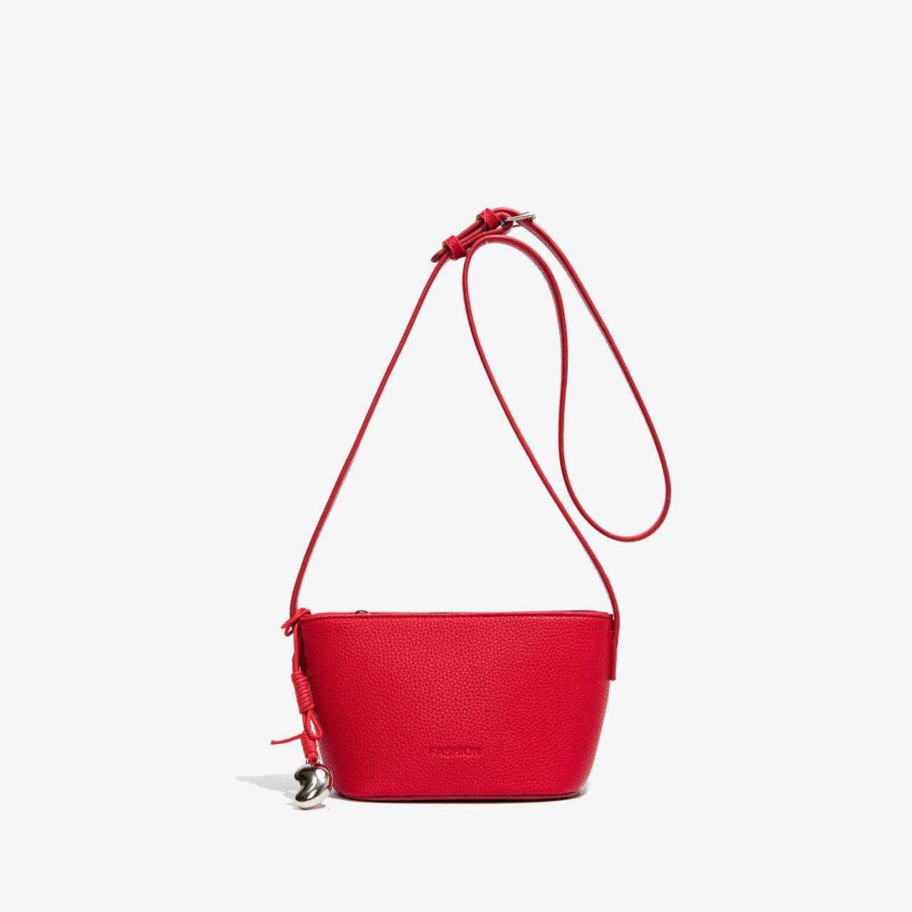 High Quality Simple Lychee Pattern Solid Color Bucket Blue Bag