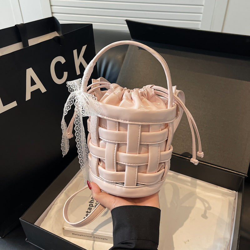 Hobo Purse Woven Bucket Bag With Inner Bag Shoulder Crossbody Bag