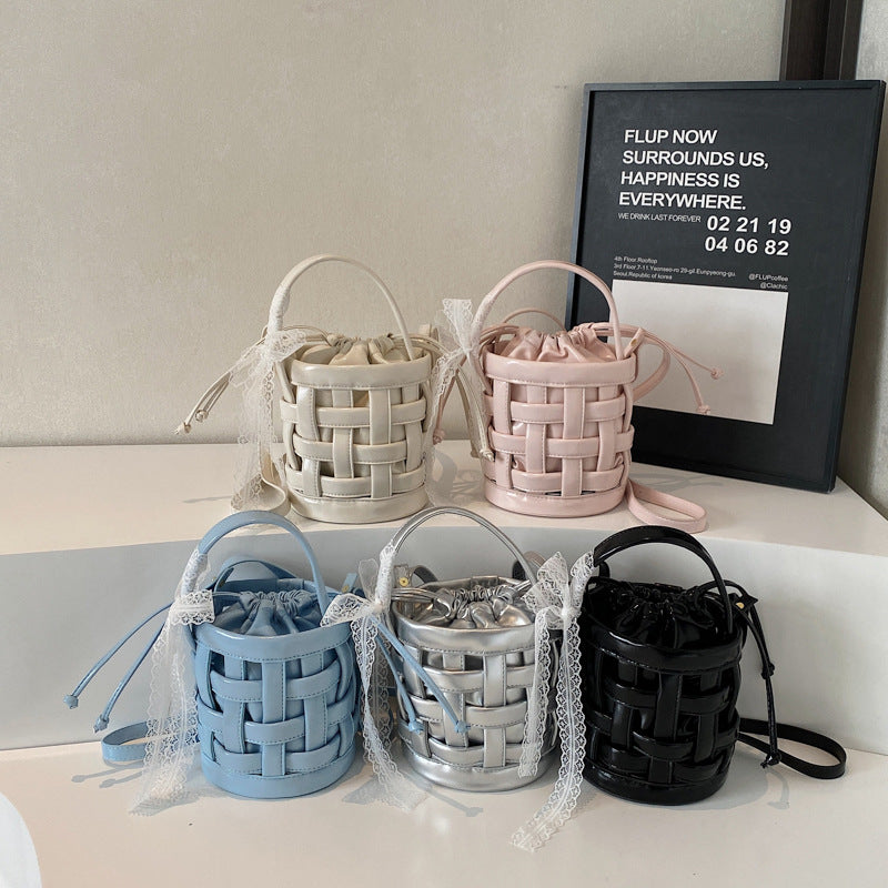 Hobo Purse Woven Bucket Bag With Inner Bag Shoulder Crossbody Bag