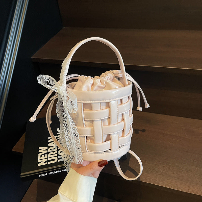 Hobo Purse Woven Bucket Bag With Inner Bag Shoulder Crossbody Bag