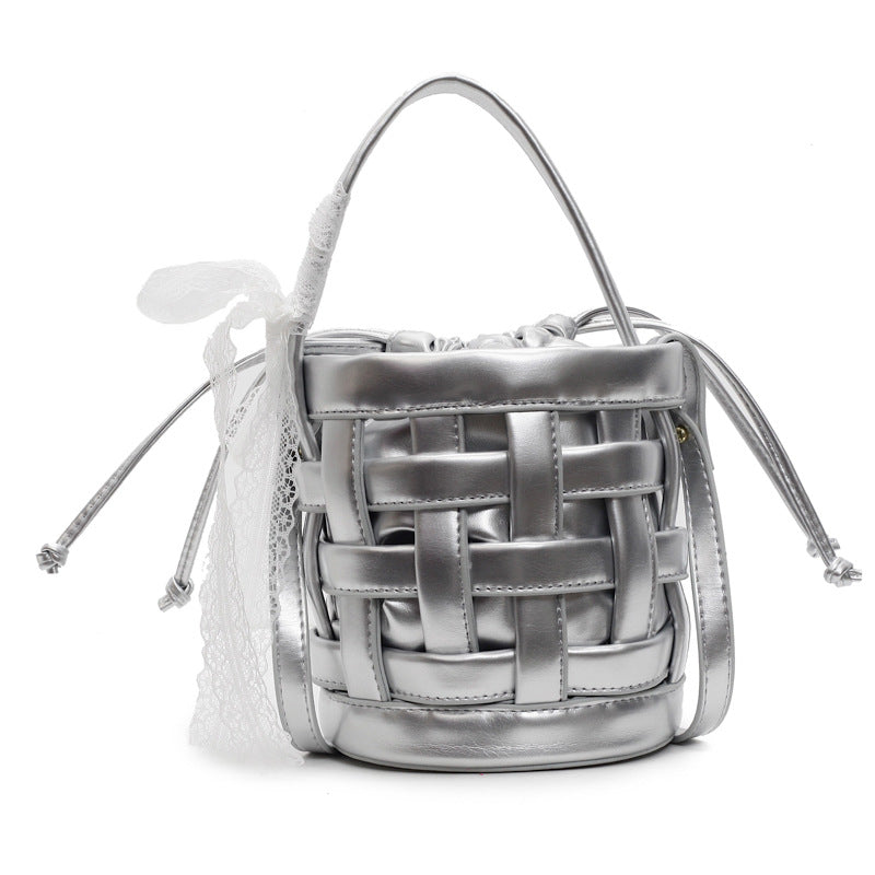Hobo Purse Woven Bucket Bag With Inner Bag Shoulder Crossbody Bag