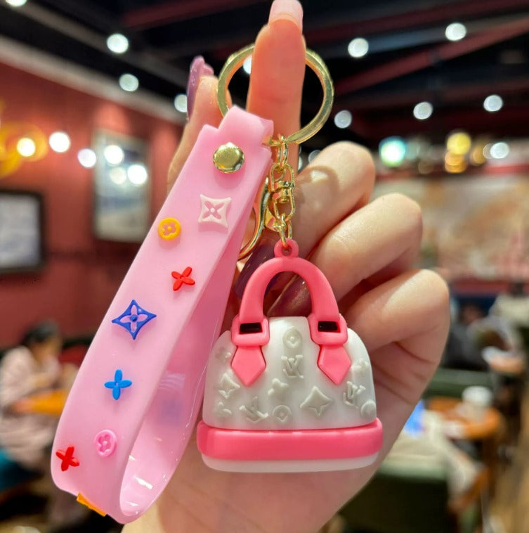Cute Silicone Handbag Shaped & Labubu Keychains Charm