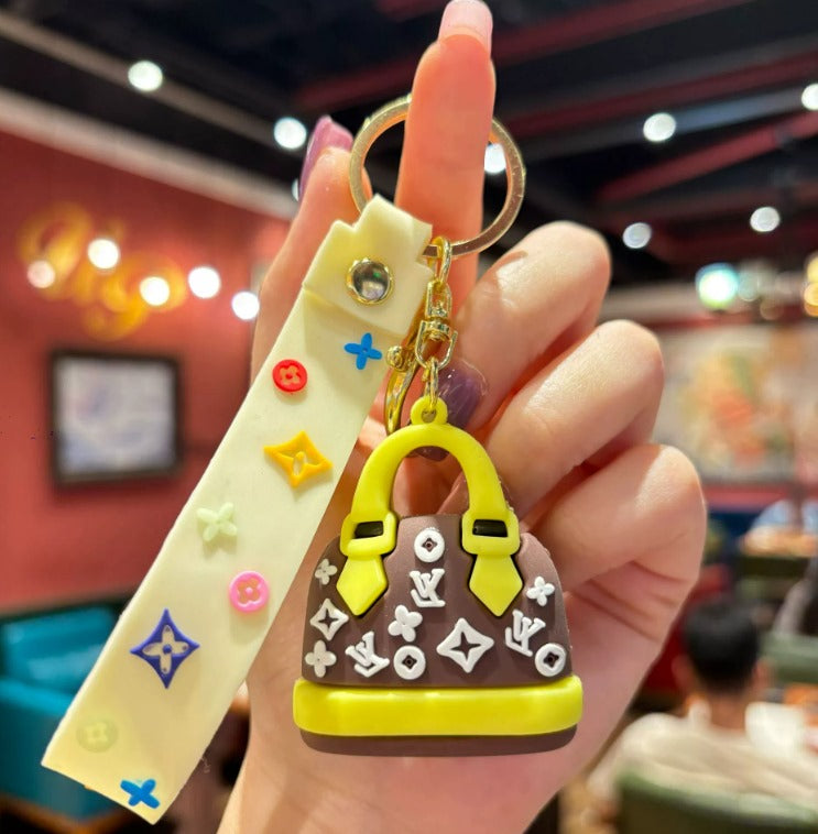Cute Silicone Handbag Shaped & Labubu Keychains Charm