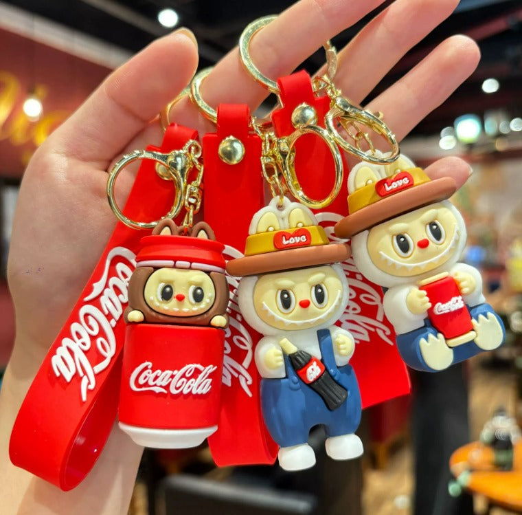 Cute Silicone Handbag Shaped & Labubu Keychains Charm