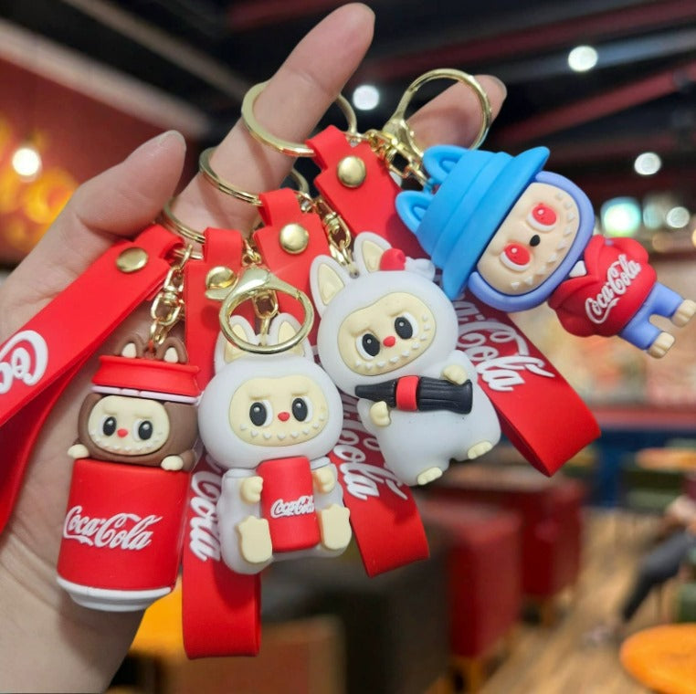 Cute Silicone Handbag Shaped & Labubu Keychains Charm