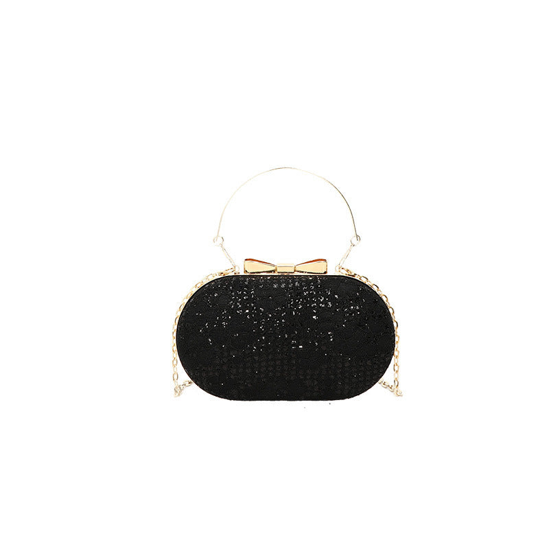 Glamorous Evening Shiny Rhinestone Bow Clasp Women's Bag