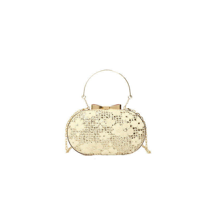 Glamorous Evening Shiny Rhinestone Bow Clasp Women's Bag