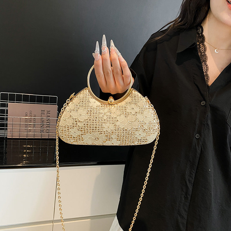Spring Stitched Square Lockable Shiny Crossbody Women's Bag