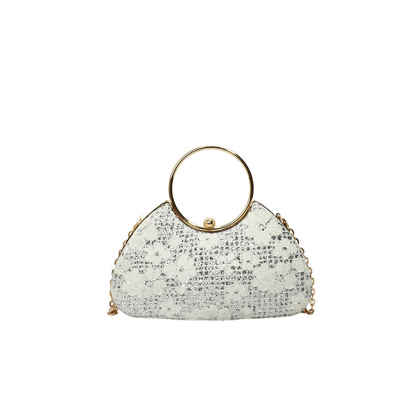 Spring Stitched Square Lockable Shiny Crossbody Women's Bag