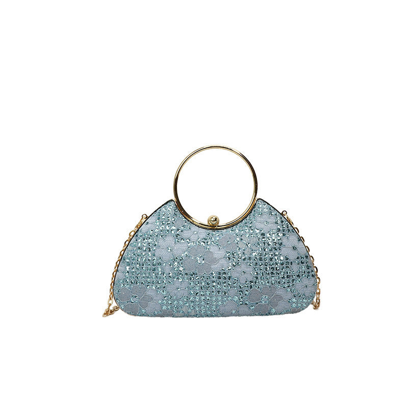 Spring Stitched Square Lockable Shiny Crossbody Women's Bag