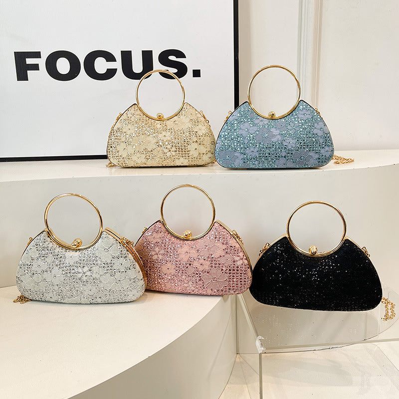 Spring Stitched Square Lockable Shiny Crossbody Women's Bag