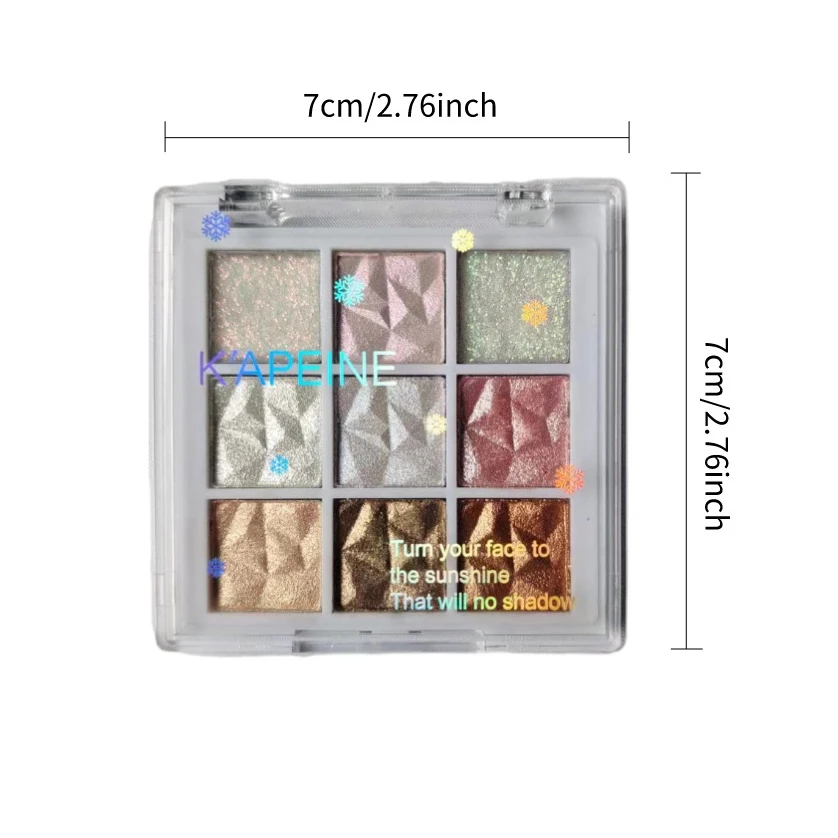 Kapeine 9 Colors Full Glitter Diamond Snowflake Eyeshadow Palette