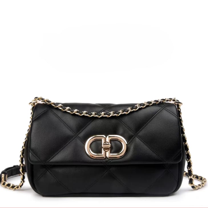 Bettina Vivian White Quilted Shoulder Bag