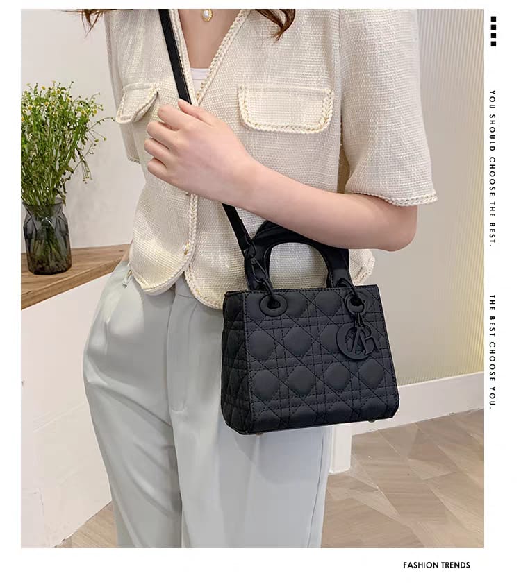 Medium Lady Dior Black Cannage Lambskin Bag