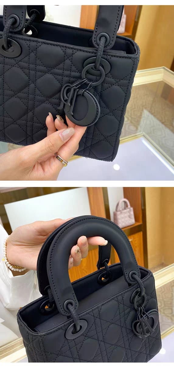 Medium Lady Dior Black Cannage Lambskin Bag