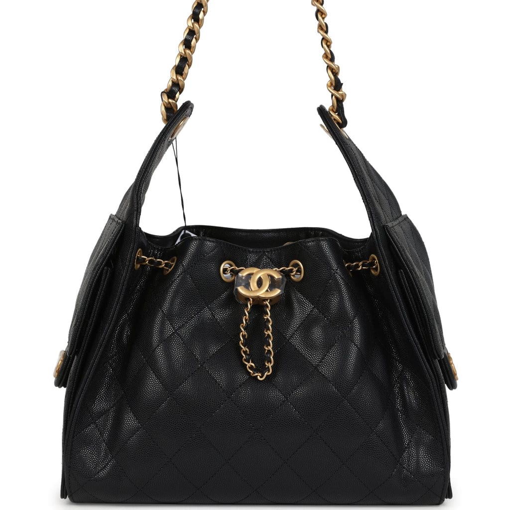 Chanel Small 25 Hobo Black Caviar Antique Bag