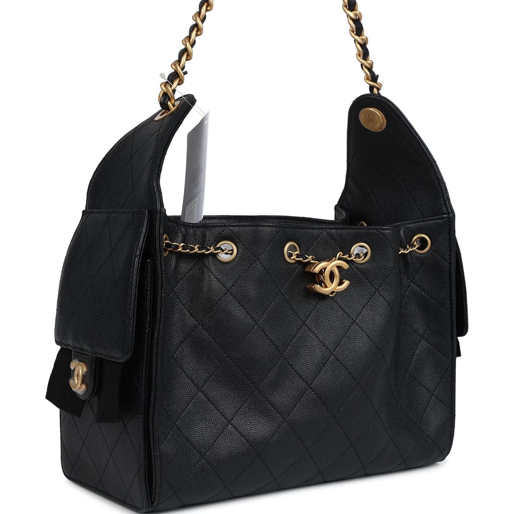 Chanel Small 25 Hobo Black Caviar Antique Bag