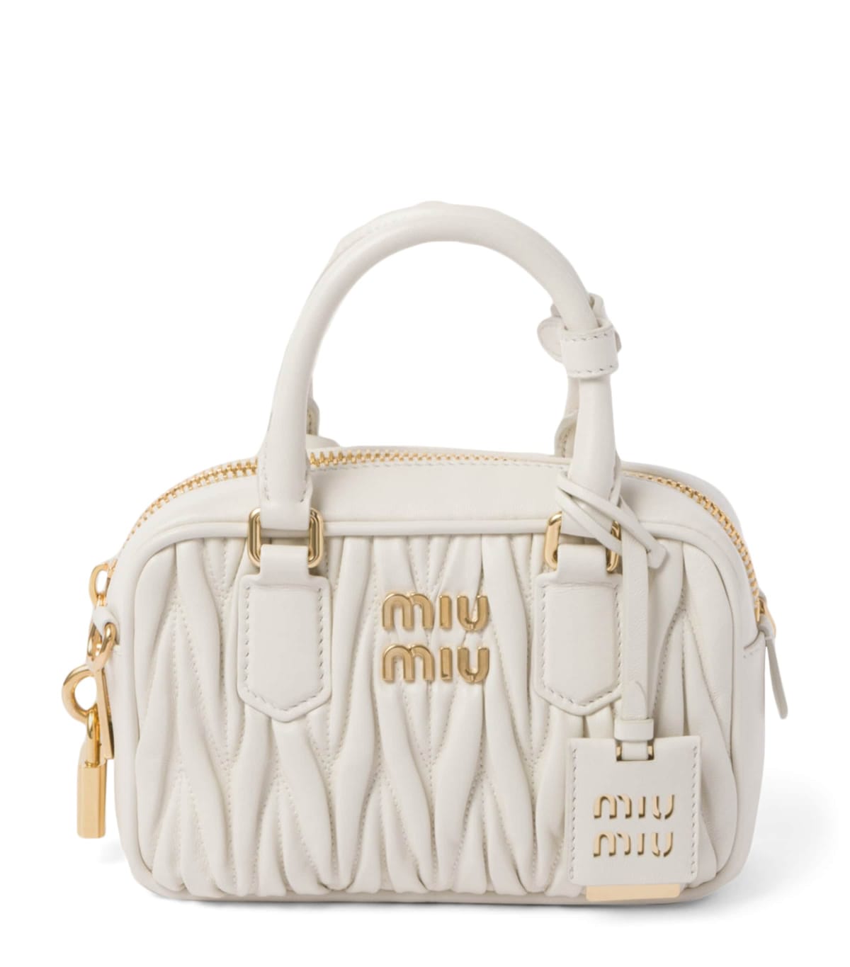 Matelassé Nappa Leather Shoulder White Bag