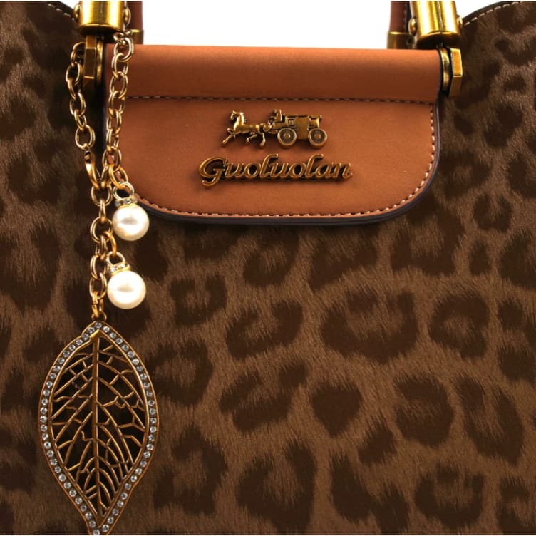 Womens Vintage Leopard Print Handbag