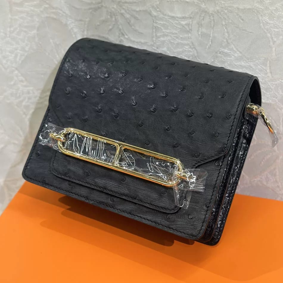 Luxury Hermès Roulis Mini Black Ladies Bag