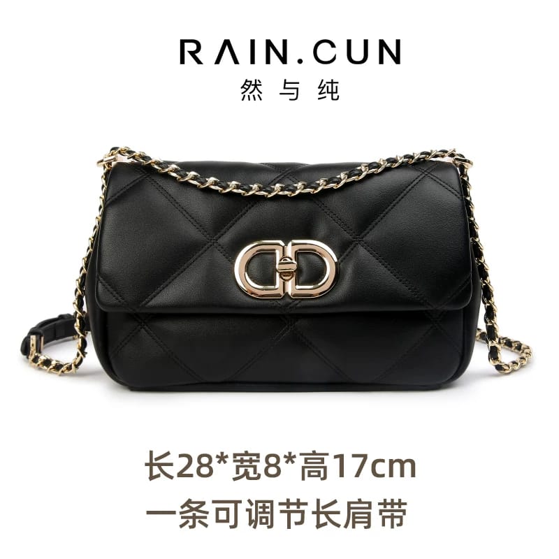 Black Leather Crossbody Women Bag
