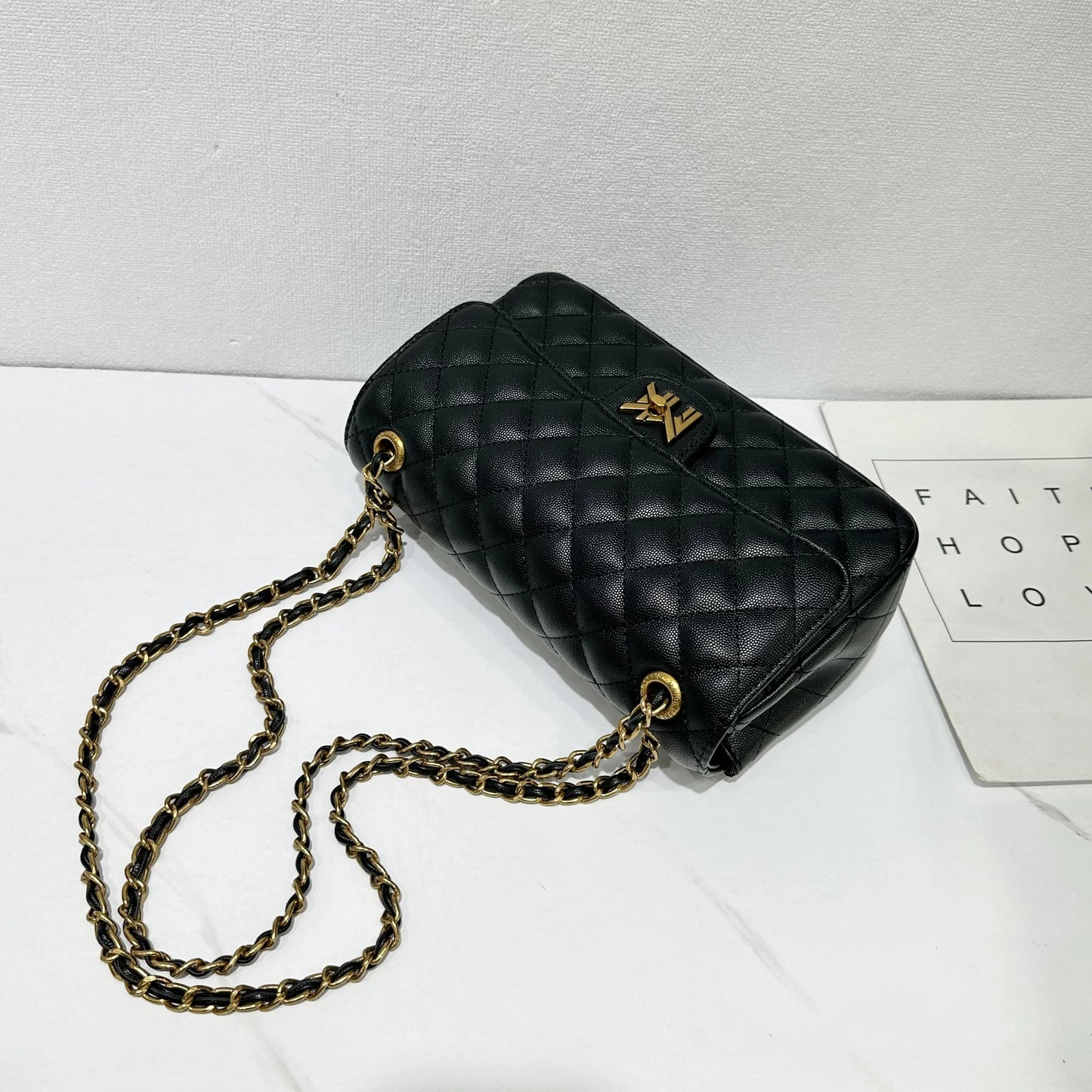 MK Black Leather Luxury Women Shoulder Bag