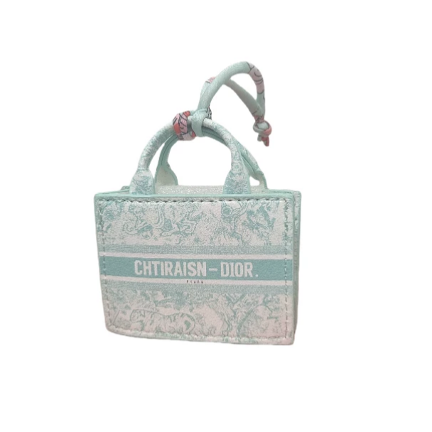 Top Grain Leather Mini Bag Charm Keyring