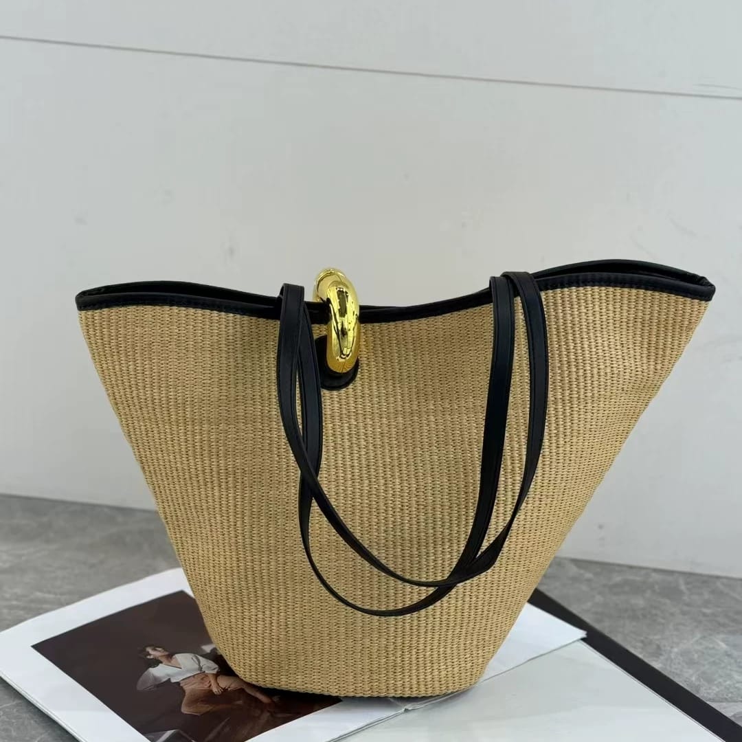 Le Bambola Raffia Girl Tote Bag