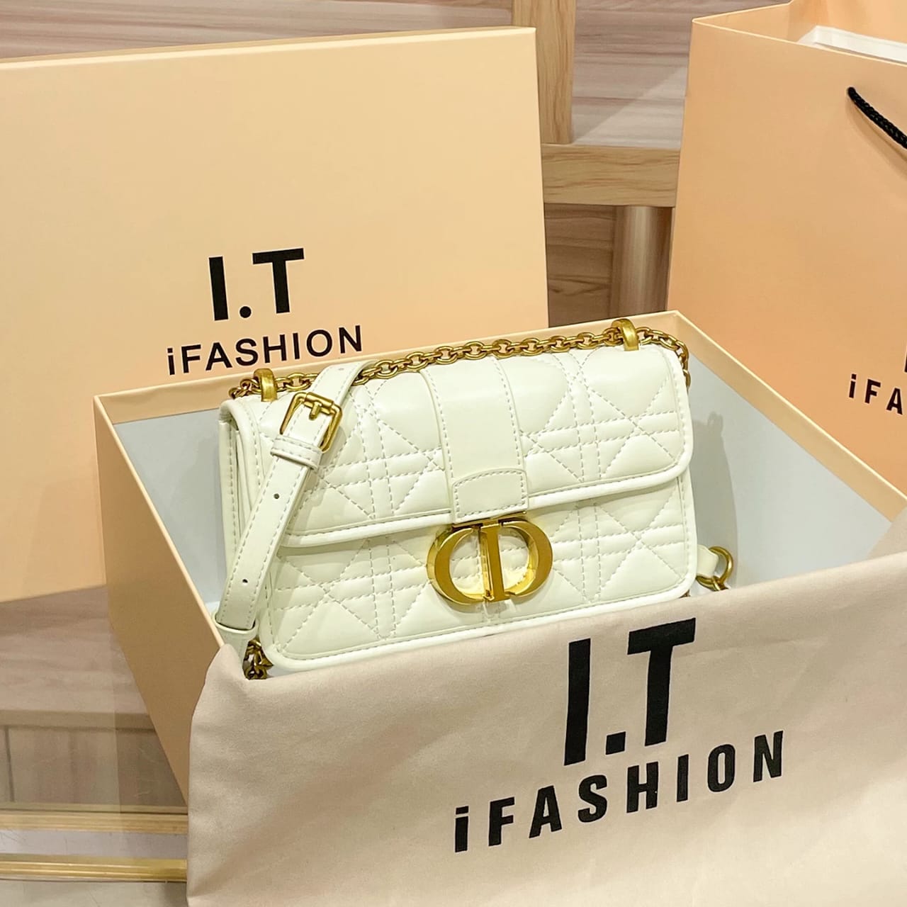 Dior Medium Mini Ladies White Bag
