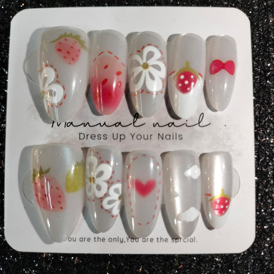 Z015 Press On Nails Long Almond Shape