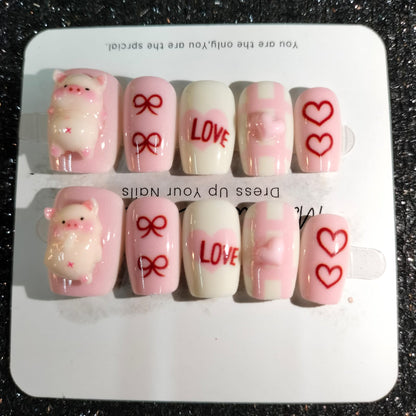 Z008 Press On Nails Square Coffin Shape