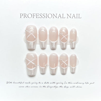 Press On Nail Long Coffin Shape Nails 10Pcs Mask Queen Nepal