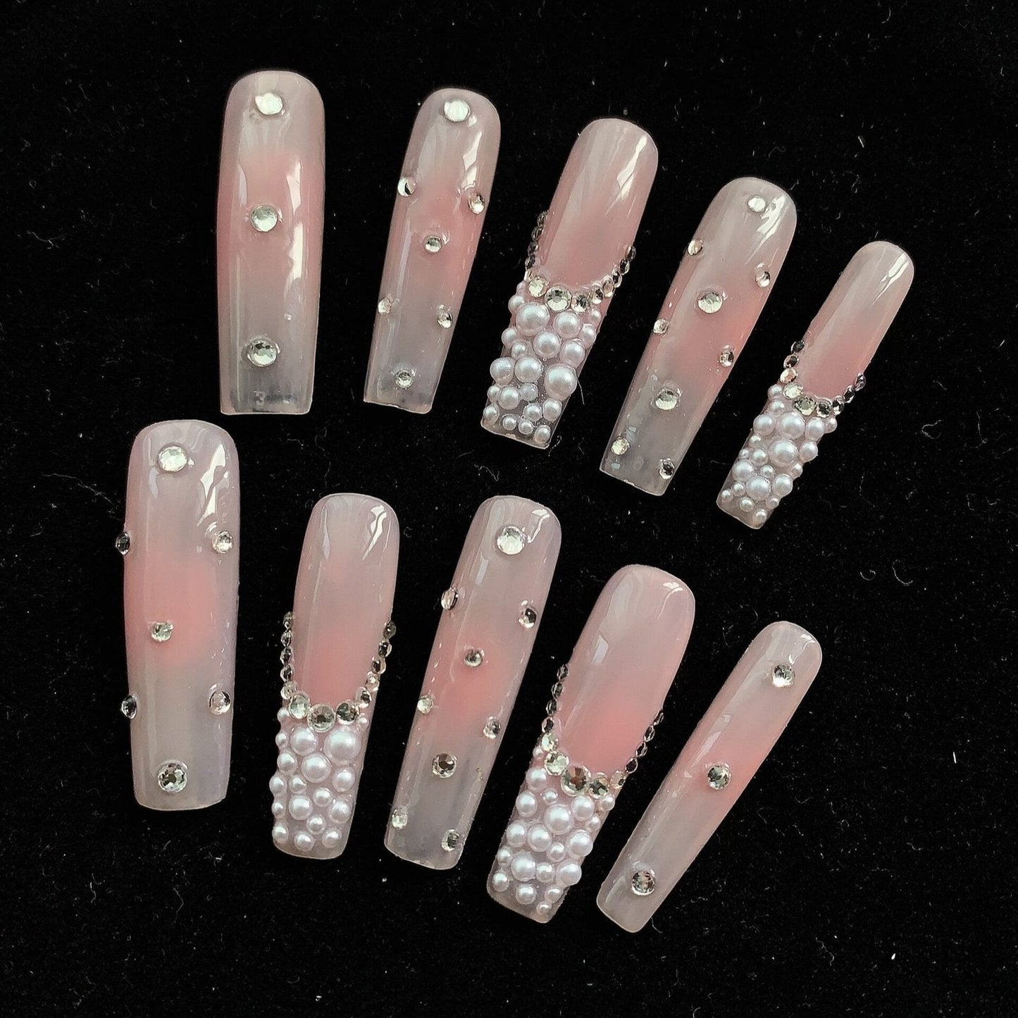 Press On Nail Long Nails Coffin Shape 10Pcs Mask Queen Nepal