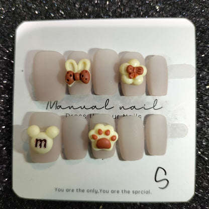Z022 Press On Nails Square Coffin Shape