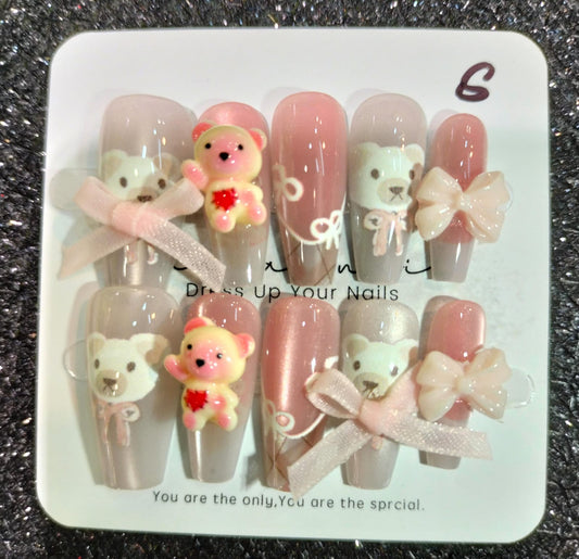 Z023 Press On Nails Long Coffin Shape